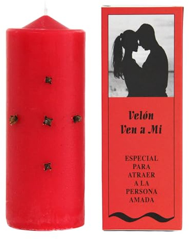 Velón Preparado Ven a Mí – Ritual para Atraer el Amor de Alguien | Vela Esotérica para Fortalecer Relaciones | Hecho a Mano con Hierbas | Incluye Instrucciones y Oración