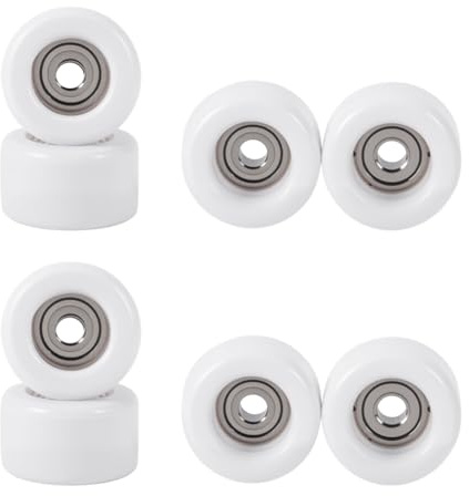 FINGERINSPIRE 8 Pz Ruote con Cuscinetto per Tastiera in Poliuretano 7.5x4.5mm Ruote con Cuscinetto Tornite CNC per Tastiera Bianca Skateboard Ruota con Cuscinetto CNC Ruota per Skateboard in Plastica