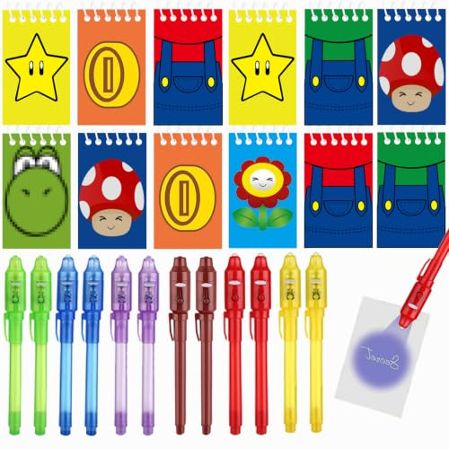 LTHOENG Klempner Mitgebsel Kindergeburtstag 12 UV Stift und 12 Notizbuch,Mädchen & Jungen Kindergeburtstag Gastgeschenke, Geburtstagsdeko,Adventskalender und Kleine Geschenke für Kinder