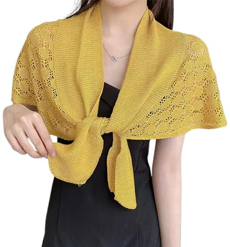 NiceYnn Scialle Maglia annodata Sciarpa Spalla Poncho all'Uncinetto Mantello Hollow Matrimonio Serata Cerimonia Compleanno Elegante Casual