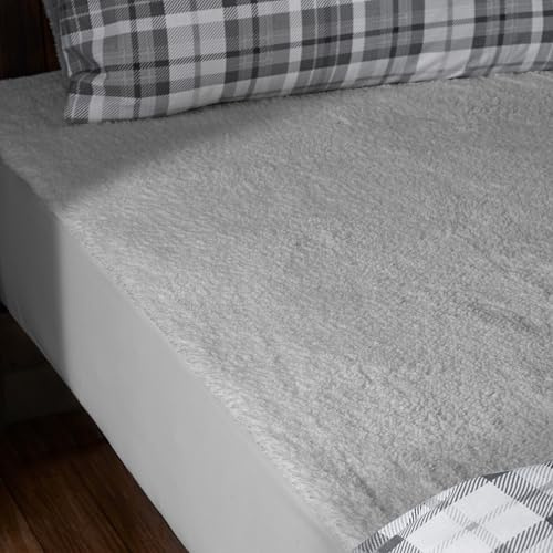 Catherine Lansfield Sábana Bajera térmica Sherpa para Cama Individual, Color Gris