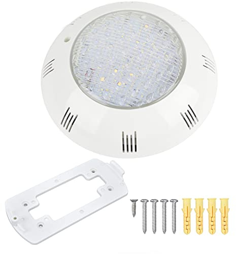 Jenngaoo Luce LED per Piscina 9W, Luce Subacquea a Parete IP68 12V AC Diametro 230mm in ABS, Lampada Bianca 6500K per Piscina Esterna Laghetto Giardino