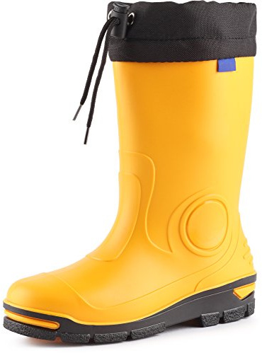 Ladeheid Botas de Agua en PVC Unisex Botas Impermeables para Niños Rainboots de Goma Infantiles Niñas LARB014 (Amarillo, 29/30 EU)