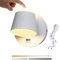 VOMI LED Wandlampe Innen mit Schalter, Touch Dimmbar Wandleuchte Schlafzimmer mit Stecker, 350° Drehbare Nachttischlampe Wandmontage mit USB Ladefunktion, 8W Up Down Leuchte Weiss