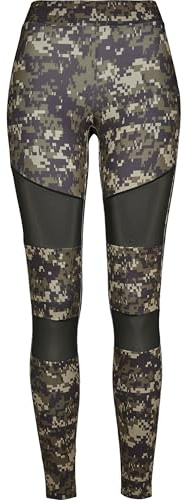 Urban Classics Ladies Camo Tech Mesh Leggings, Leggings, Mujer, wood digital camo, S
