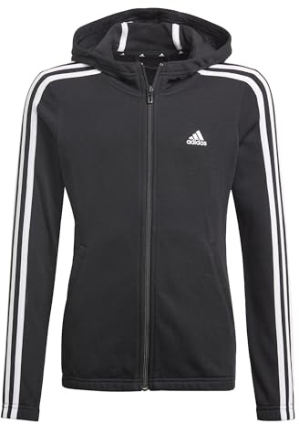 Adidas Girls Hooded Track Top G 3S Fz Hd, Black/White, GQ8356, 140