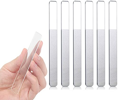 Premium set bestående av 6 glasnagelfilar, professionell glasnagelfil nagelfil för naturliga naglar, spädbarn, barn, vuxna och pedikyrnagelvård