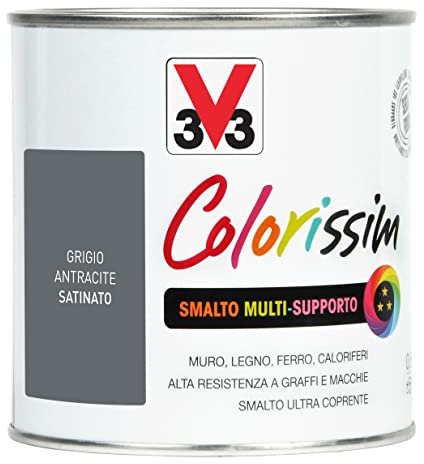 V33 Smalto Multisupporto Colorissim Grigio Antracite 0.5 L