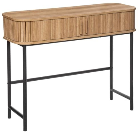 Meuble Console 2 Portes en Bois et Pieds en Acier L 100 cm - Atmosphera