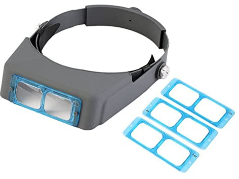 Meichoon Förstoringsglas, 4 linser, 1,5 x 2 x 2,5 x 3,5 x handsfree-förstoringsglas för att läsa, smycken, identifiering, hantverk, reparation, korsstygn, broderi, UC42