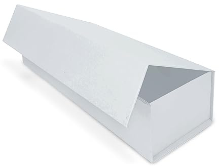Verpackungswelt Caja de regalo con tapa | 35 x 12 x 12 cm | Caja de regalo con cierre magnético | Perfecto para cumpleaños, boda, Navidad, nacimiento | embalaje de regalo en blanco