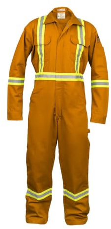 Just In Trend Flame Resistant Hi Vis Reflective Coverall with Leg Zipper (Large, Orange)