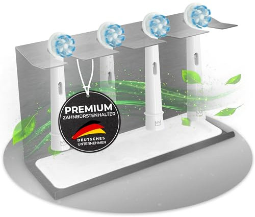 Support de brosse à dents en 100 % acier inoxydable – Porte-brosse à dents avec bac de récupération pour support de brosse à dents Oral B, iO, Philips, etc. – Support de tête de brosse à dents