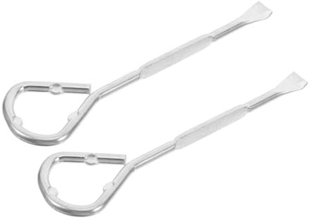Abridor de Tapas de Cubos de Acero y Hierro, 2 Piezas Plateadas