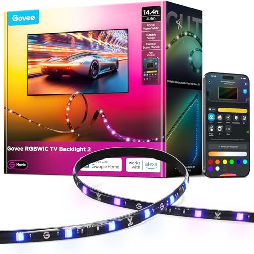 Govee TV LED Hintergrundbeleuchtung RGBWIC für 32-70 Zoll Fernseher