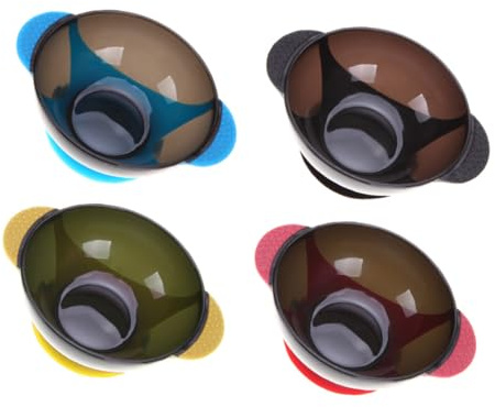 Mikikit Set 4 Ciotole per Tintura Chioma Ventosa in Silicone Multiuso per Parrucchieri, Resistenti e Stabili per Colorazione e Miscelazione Colori