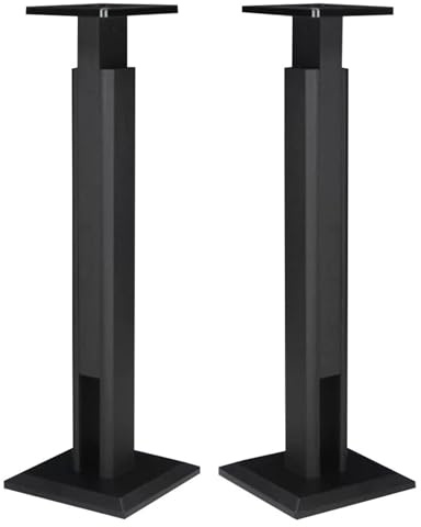 Supports D'enceintes sur Pied, Paire De Supports D'enceintes Bibliothèque À Hauteur Réglable, Supports De Monitoring Hi-FI pour Home Cinéma À Côté De La Télévision(Noir,29 * 29*(65~88) cm)