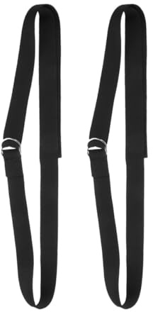 VICASKY Lot de 2 Ceintures de Yoga Non Élastiques Réglables Boucle Métal Sangle D’Exercice Multifonctionnelle Noire pour Pilates Étirements et Fitness