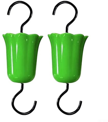2 mangiatoie per colibrì con ganci per giardino, crea un sigillo d'acqua contro formiche e api (verde)