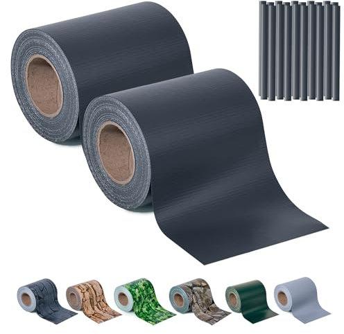 Sichtschutzstreifen Zaun 35 m x 19 cm inkl.20 Clips, Sichtschutz Zaunfolie PVC Sichtschutzstreifen Doppelstabmatten für Gartenzaun, Balkon/Diverse Farben-2PCS