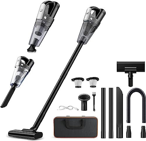 Do-Electr Aspirateur à Main sans Fil Puissant 7500-10000Pa, 120w Aspirateur Voiture Puissant avec Filtre HEPA Lavable, pour Poils d'animaux,Cuisine,Bureau,Voiture