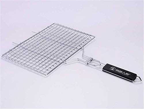 CekoCk Grill Basket,BBQ Grill Rack, Barbecue mesh Clip,Grilled Fish Clip Stainless Steel Plate Barbecue Tool Clip Net Beat, Charcoal