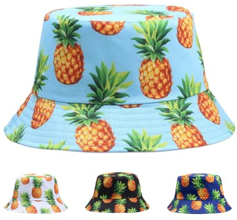 ZYHUI Funny Bucket Hat Foldable Festival Hat Wide Brim Hat Unisex Reversible Fisherman Hat Fruit Patterns
