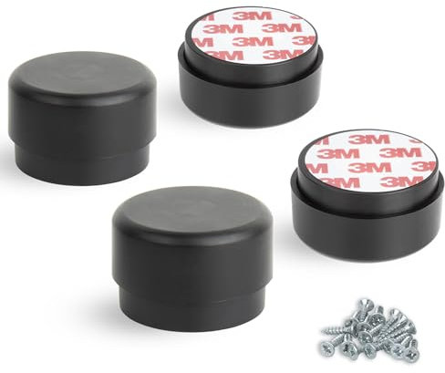 F!XBL Möbelfüße verstellbar selbstklebend Füße für Möbel Ø 55 mm Möbelerhöhung 23-35 mm hoch 4er Set Möbelbeine Rund Schwarz