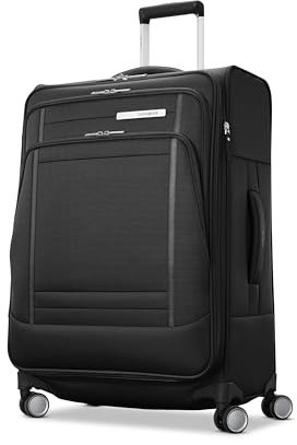 Samsonite Uplift Softside Luggage with Spinner Wheels, Black, Checked-Medium 25-Inch, Uplift Softside Luggage with Spinner Wheels