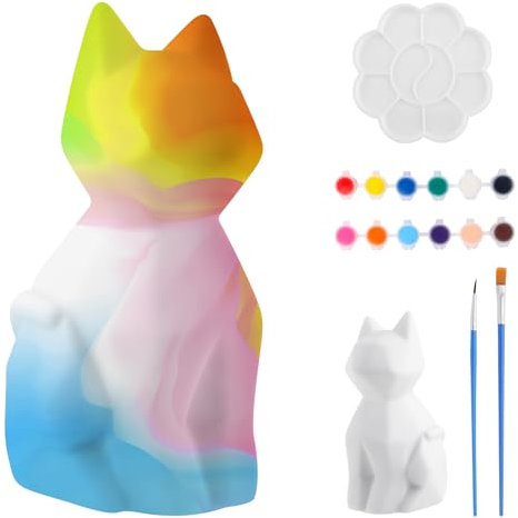 MXTIMWAN Kit de Peinture Lampe de Chat Veilleuse 3D, Kit de Peinture Chat Veilleuse Cadeau Fille 6 7 8 9 10 11 12 Ans, Loisir Creatif Jouet Enfant, Kit Bricolage Enfant, Kit d'Arts et d'Artisanat