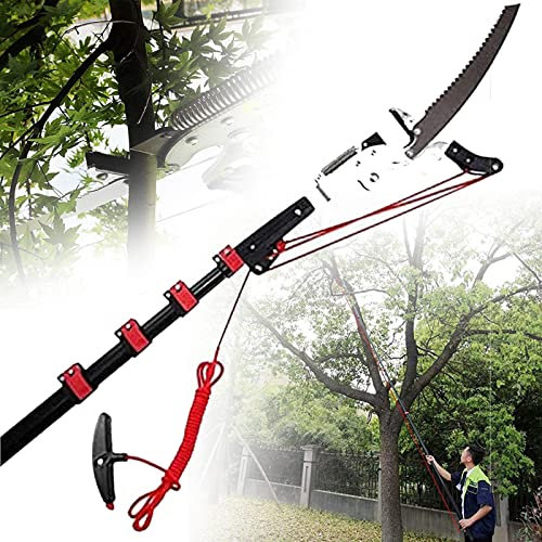 XCSCUK Podadora de pértiga telescópica, podadora de árboles, Sierra de Rama Extensible Profesional, Herramientas de paisajismo, Tijeras de podar de derivación de jardín (7.2m/24ft)