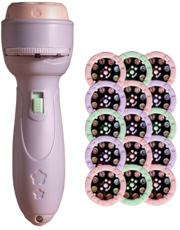 FxaumsGxuk Children's Projection Torch With 5 Cards, 11.5x3.6cm Torch Light And Projector Toy, Kids Night Light Torches, Christmas Projector Torches Projection Lights, Cartoon Torchs Lights For Kids