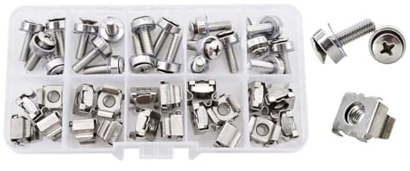 Tuerca de jaula flotante, Kit de tuercas enjauladas flotantes acero inoxidable for gabinete servidor montaje en Rack M5 M6 16-20mm 20 juegos(M5x16 (20Set))