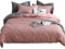 AShanlan Bettwäsche 200x220 Rosa Grau Unifarben Wendebettwäsche 100% Weiche Angenehme Mikrofaser Altrosa Grau Deckenbezug - 1 Bettbezug 200 x 220 cm + 2 Kissenbezüge 80 x 80 Reißverschluss