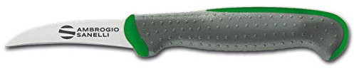 Sanelli Ambrogio Linea TECNA Colore, Coltello Ideale per Frutta e Verdure. Manico Igienico ed Antiscivolo, Acciaio Inossidabile, Verde