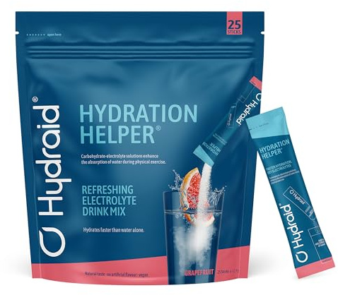 HYDRAID Hydration Helper® GRAPEFRUIT – Boisson Électrolyte Premium (1118mg d'Électrolytes) pour Sport & Récupération Rapide – 25 Sachets Saveur Pamplemousse