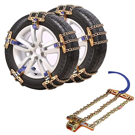 Catene da Neve per Auto, Catene Anti-Scivolo per Pneumatici da Neve Invernali per Auto con trazione di Emergenza, Catene di Sicurezza per la Guida per Pneumatici per Auto/SUV/Camion
