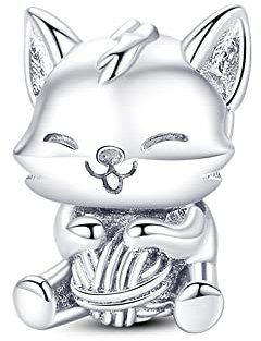 TINSLO Charm Anhänger Damen 925 Sterling Silber für Armband Charms Beads passend für Pandora Armband und Halskette, Kompatibel mit Europäischen Armbänder für Frauen Mädchen