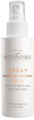 Maternatura, Hitzeschutzspray für Haare mit Amla, Styling vor dem Föhnen, schützt die Haare vor Hitze von Föhn und Glätteisen, Bio, Made in Italy - 150 ml