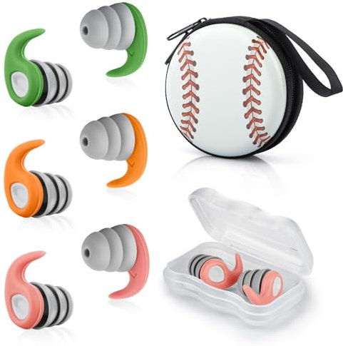 Ohrstöpsel Schwimmen für Erwachsene, 3 Paar ohrenschutz schwimmen mit Aufbewahrungsbox, Wasserdichte Wiederverwendbare Schwimmstöpsel, (Erwachsene-Rosa, Grüner, Orange)