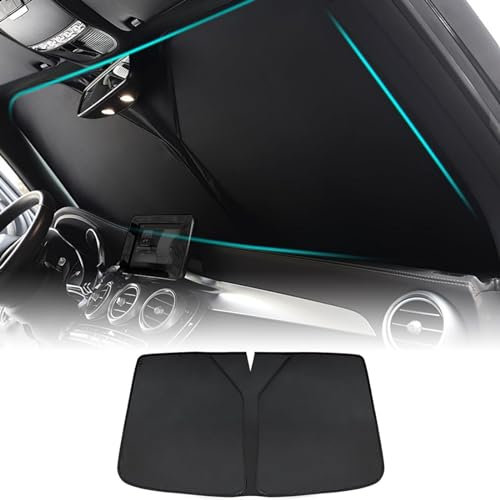 HLBYCSM Sonnenschutz Auto Frontscheibe für BM-W 3 Series 320d E90 320i E90 2000-2023 2024, Faltbar UV-Schutz Auto Sonnenschirm Innen Auto Windschutzscheibe Sonnenblende,Black