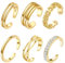EIYVPRA 6 Stück 14 Karat Gold Gefüllte Verstellbare Zehenringe Set für Damen Blumenherz Offene Zehenringe Daumenringe Sommer Strand Fußschmuck