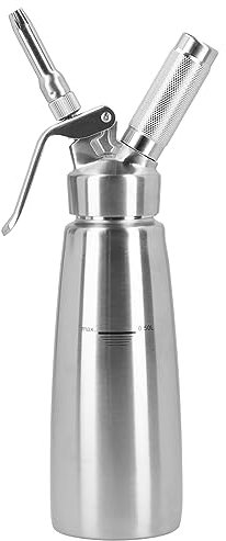 Dispenser per Sifone per Panna in Acciaio Inossidabile 304, Presa D'aria per caffè, Dessert, Strumenti per Cuocere Fai da Te, 500 Ml, Argento (Acciaio inossidabile 304
