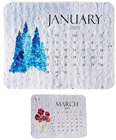 Pflanzbarer Saatkalender 2025, Saatgut Kalender 2025, Umweltfreundlicher Tischkalender Aus Recyceltem Saatpapier, Nachhaltige Geschenkidee, Ästhetischer Kreativer Kalender