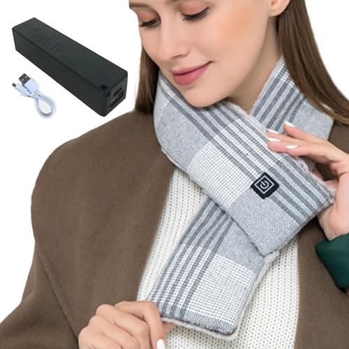 Sciarpe Riscaldate, Cuscino Riscaldante per Collo con Sciarpa Riscaldante con 3 Impostazioni di Temperatura - Sciarpa Morbida e Calda per le fredde giornate invernali, ideale per le attività all'apert