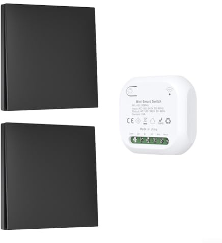 Wireless Self-Generating Remote Control Switch, Waterproof, for Indoor and Outdoor Lighting, 2 Switch + 2 On-Off Switch(2-1)