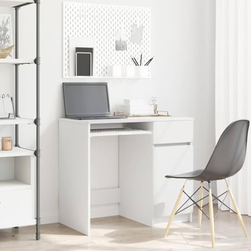 Générique Bureau avec tiroir et étagère, 86x49x76 cm, Bois d'ingénierie Stable et Durable, Porte d'armoire, Rangement fermé et étagère intérieure pour Organiser Vos Affaires, Plateau