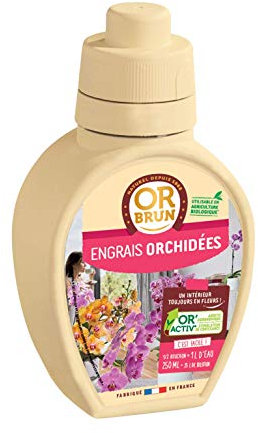 OR BRUN Engrais Orchidées - 250ml - Améliore & Favorise La Croissance - Fabriqué En France - Utilisable En Agriculture Biologique OBRECLORCH250