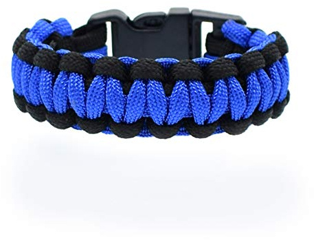 BDM - Bracelet Paracord de Survie Parachute Bleu - Modelo 1
