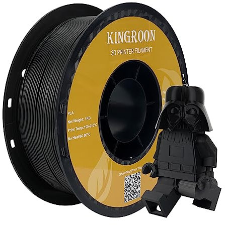 kingroon 3D Printer Filament PLA 3D-Druckerfilament,… (Polymilchsäure, PLA-filament Schwarz)